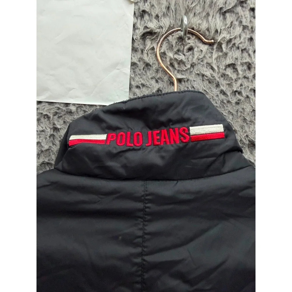 Vintage RL Polo Jeans Co. Fleece Full-Zip Quilted Jacket Black Mens Size M
